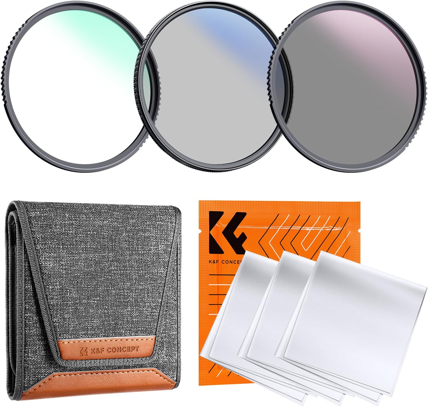 K&F Concept 77mm UV/CPL/ND Lens Filter Kit (3 Pieces)-18 Multi-Layer Coatings, U...
