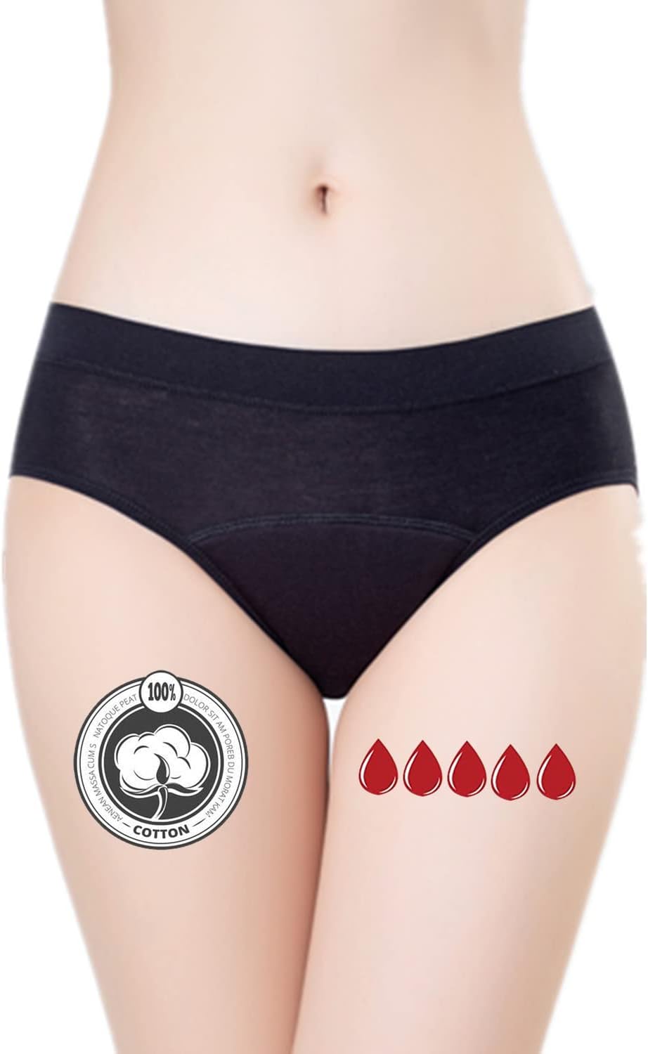 ZVZK Period Panties Heavy Flow 30ML Women Absorbent Leak Proof Panty Pants Menst...