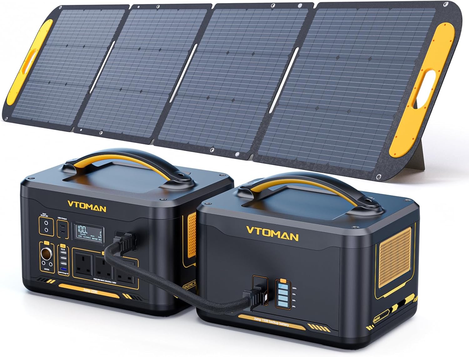 VTOMAN 3096Wh Portable Power Station Bundle with Extra Battery & 220W Solar Pane...