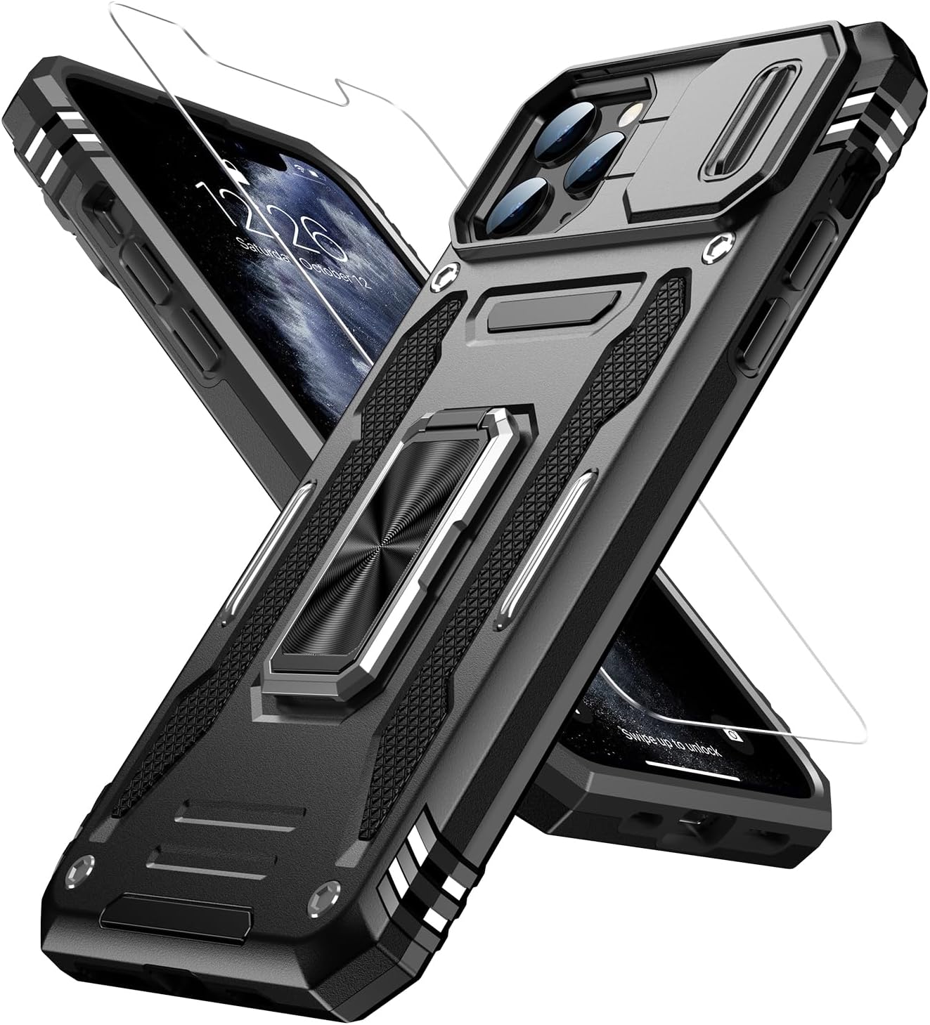Goodon for iPhone 11 Pro Case with Sliding Camera Cover + Screen Protector - Met...