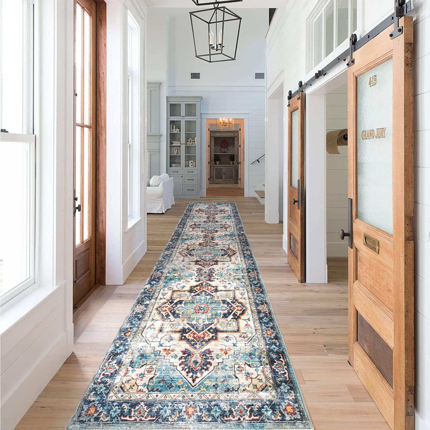 Runner Rugs with Rubber Backing 2x10 Non Slip Distressed Hallway Runner Rug Wash...
