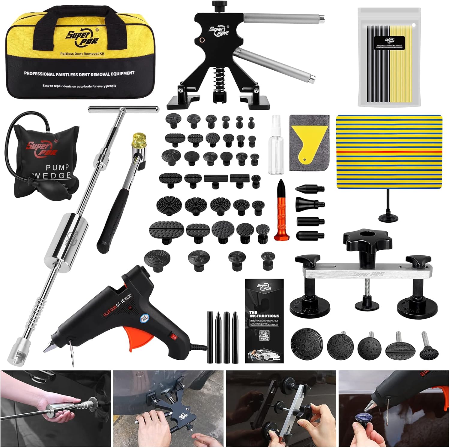 AUTOPDR Paintless Dent Repair Kits 100PCS Car Dent...