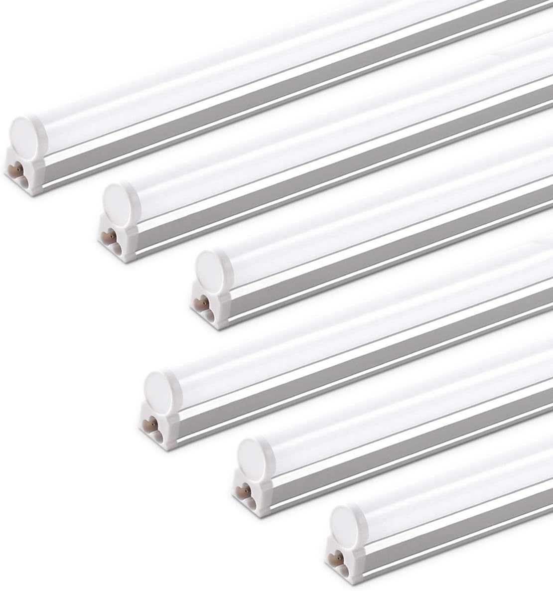 Barrina (6 Pack) LED T5 Integrated Single Fixture, 4FT, 2200lm, 6500K Super Brig...
