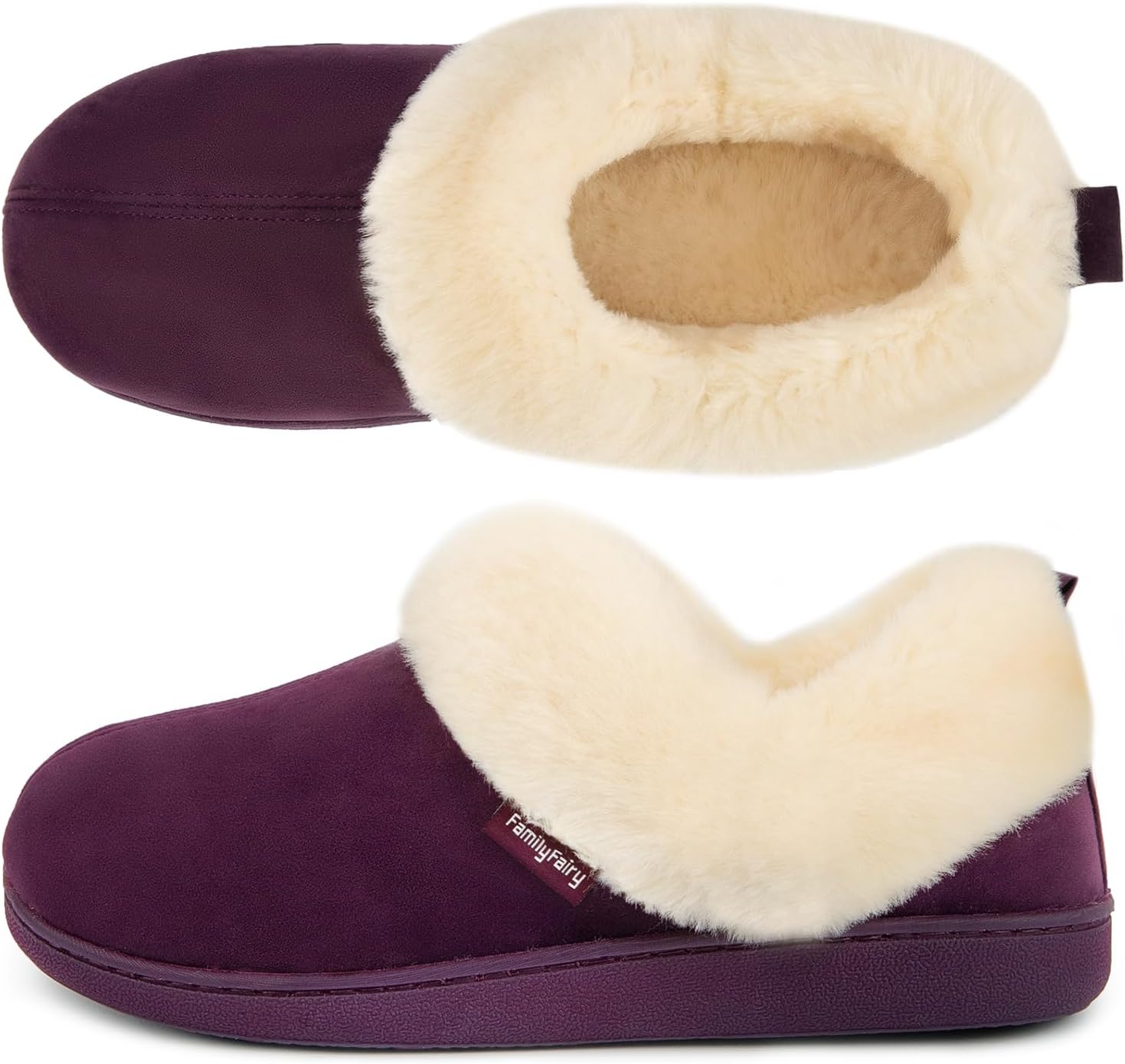 FamilyFairy Women Memory Foam Bootie Slippers, Warm Cozy Micro Suede Slipper Boo...
