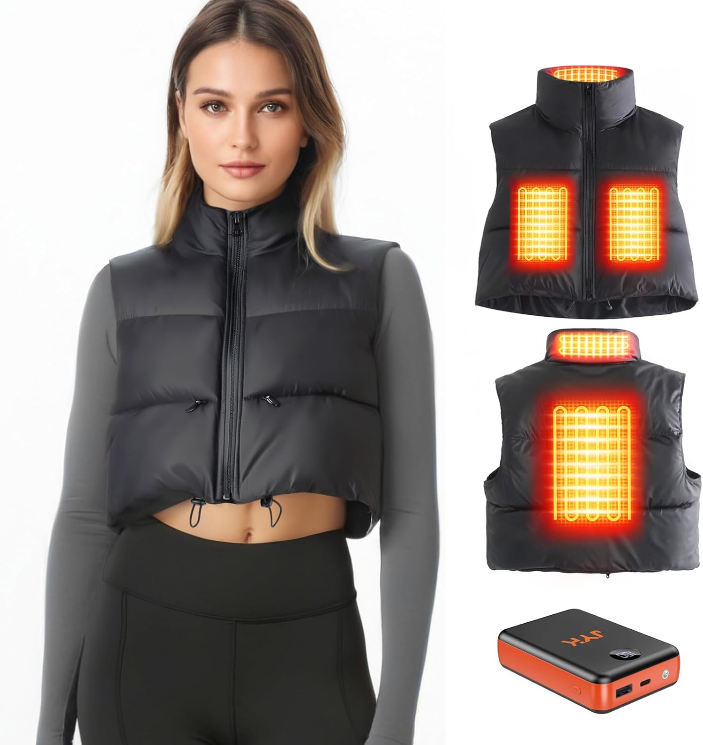 JYK Women's Heated Vest with Battery, Lightweight Heating Vest, Womens heated Co...