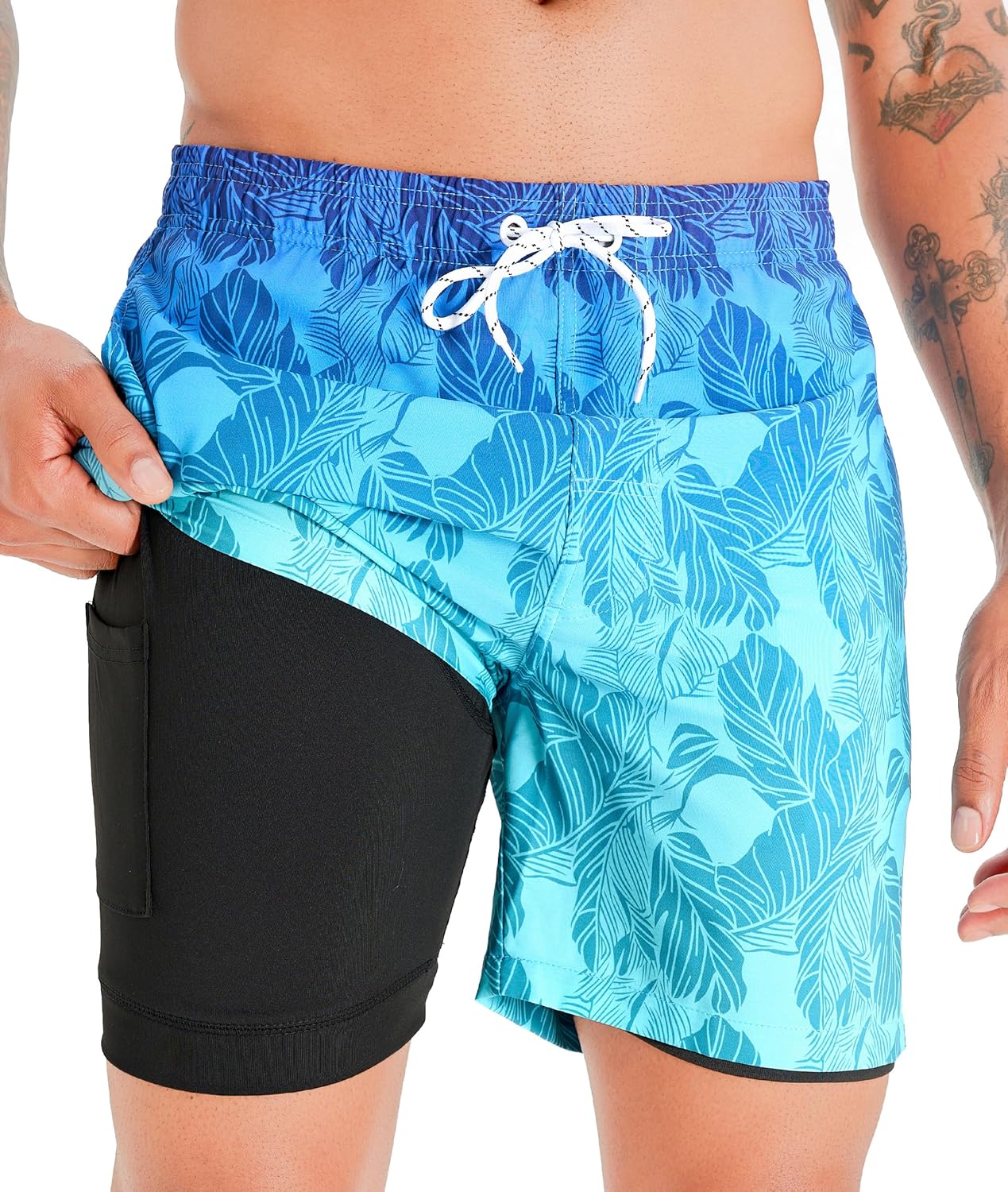 APTRO Mens Swimming Shorts Swimming Trunks Men Compression Liner Swim Shorts 7"...