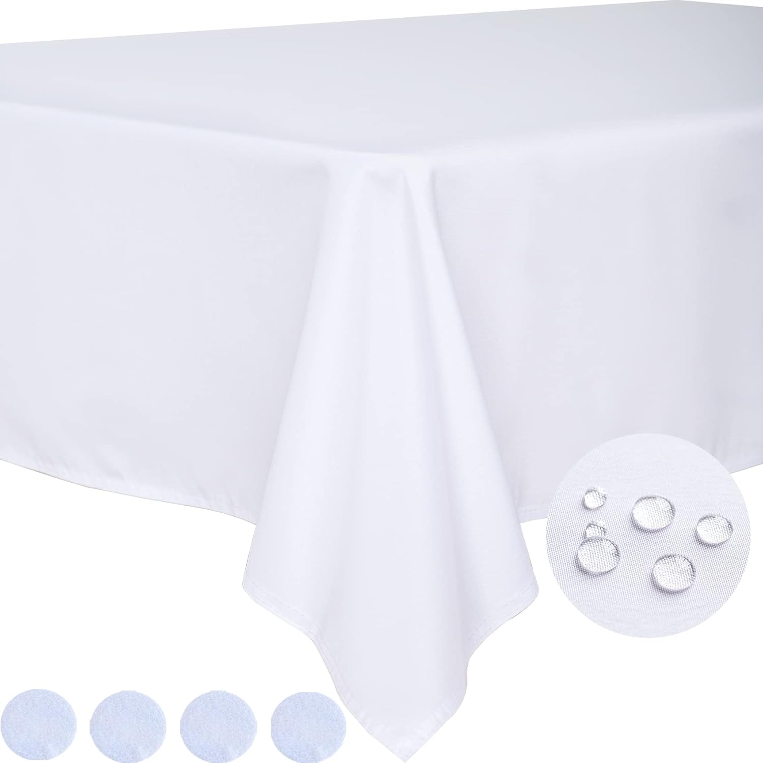 BYDOLL Table Cloth White 30x60 Inch Tablecloth for 4 Foot Rectangle Tables Outdo...