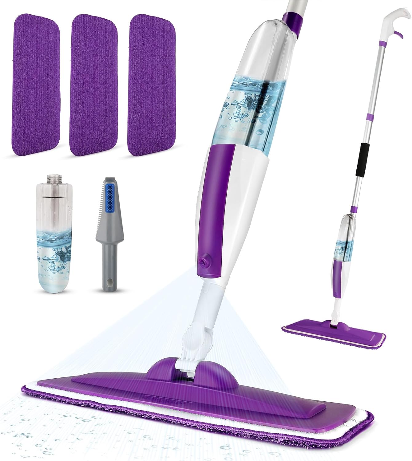 Spray Mops for Floor Cleaning Floor Mop with a Refillable Spray Bottle and 3 Was...