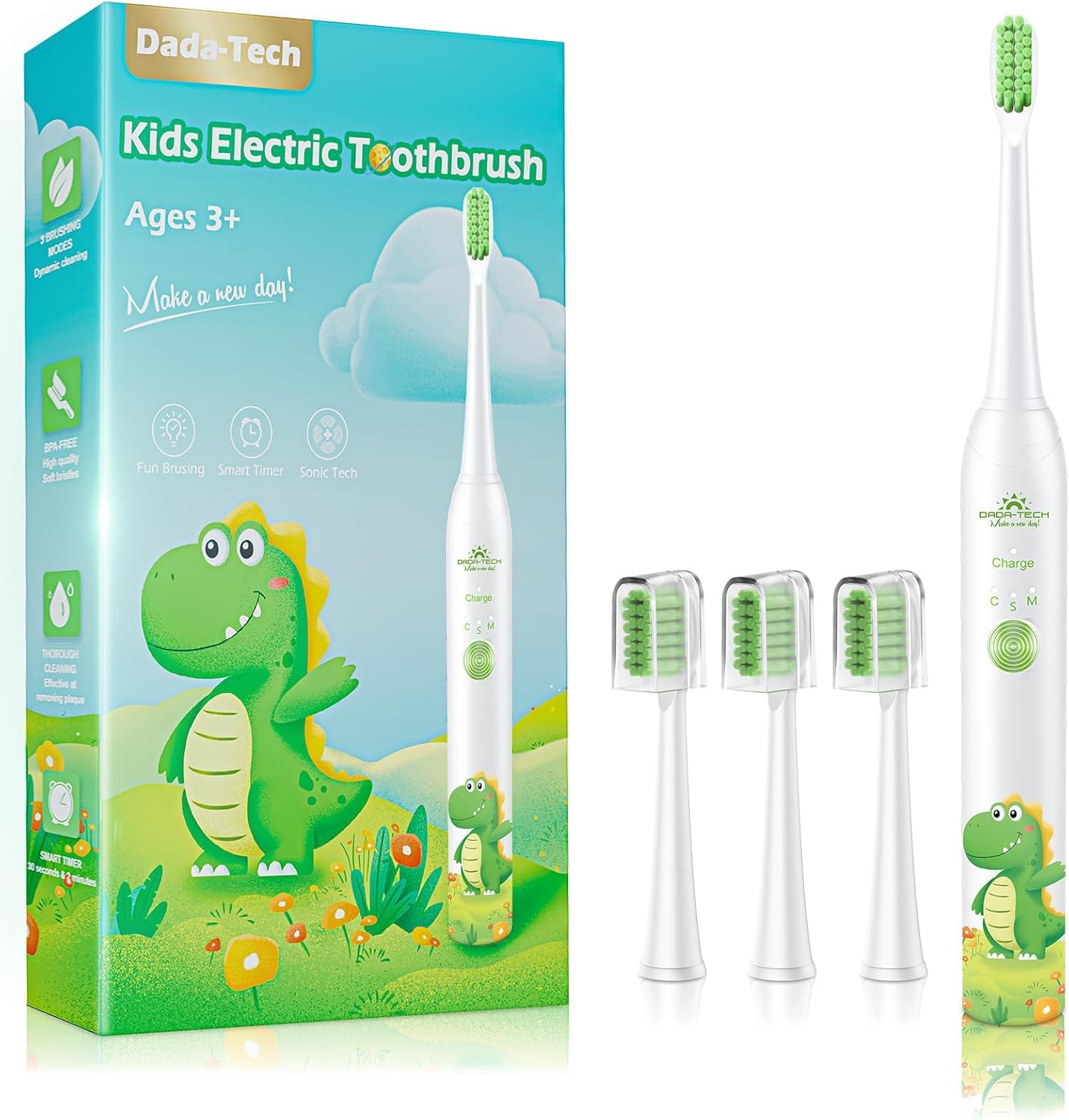 Kids Electric Toothbrush 3-5-6-12 Rechargeable Childrens Electric Toothbrush wit...