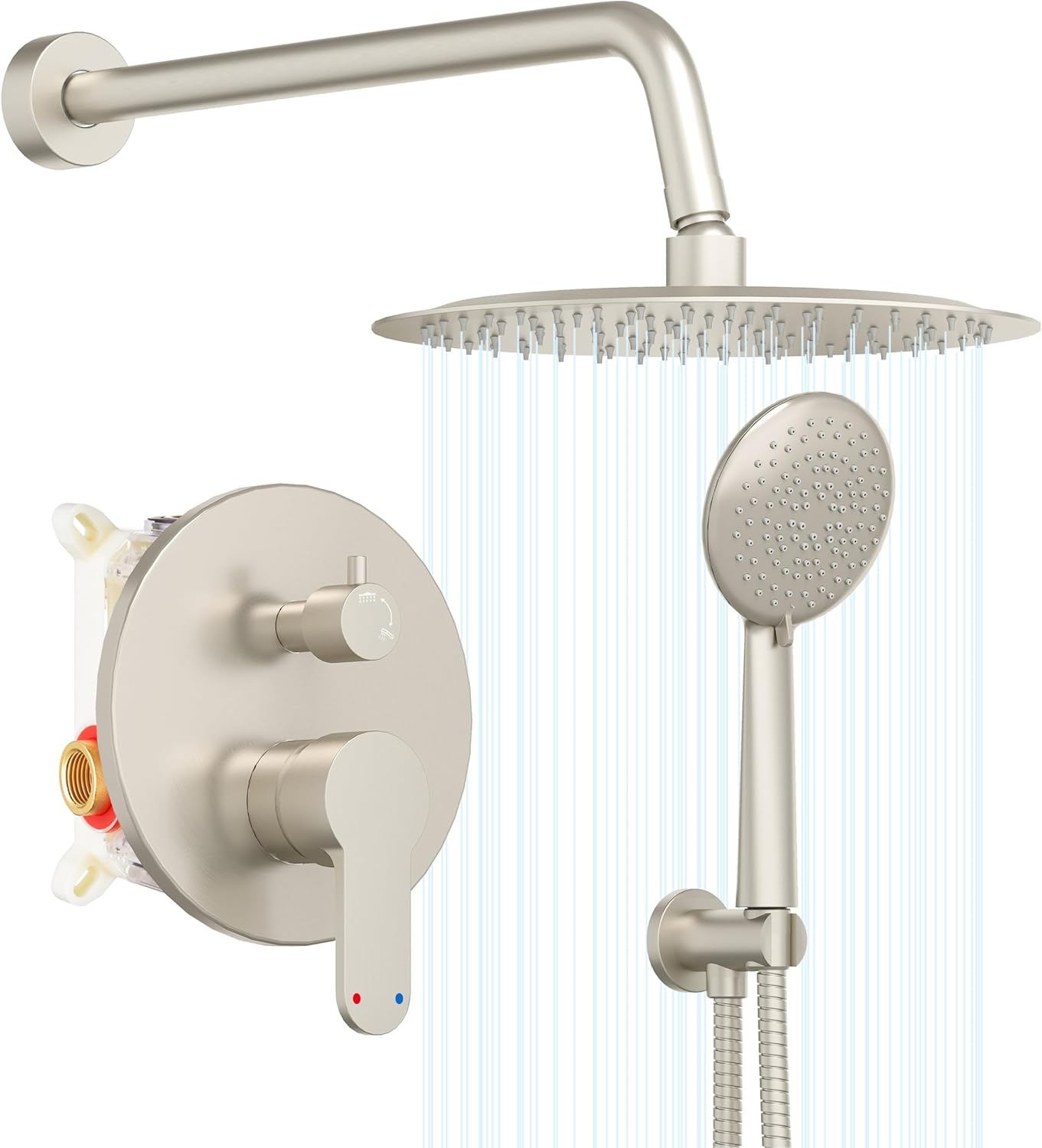 Gabrylly Shower Faucet Set, Shower System with Pressure Balance Shower Valve, 12...