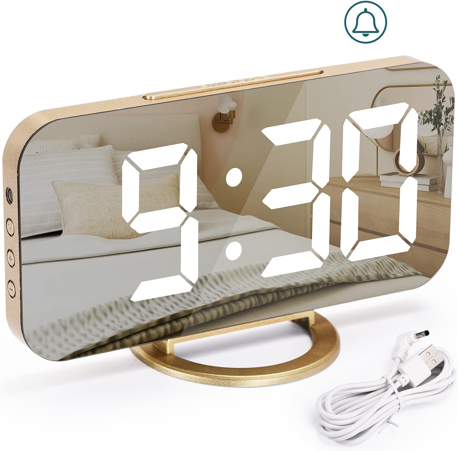 Digital Alarm Clock, Alarm Clocks Bedside, Non Ticking Alarm Clock, Alarm Clock...