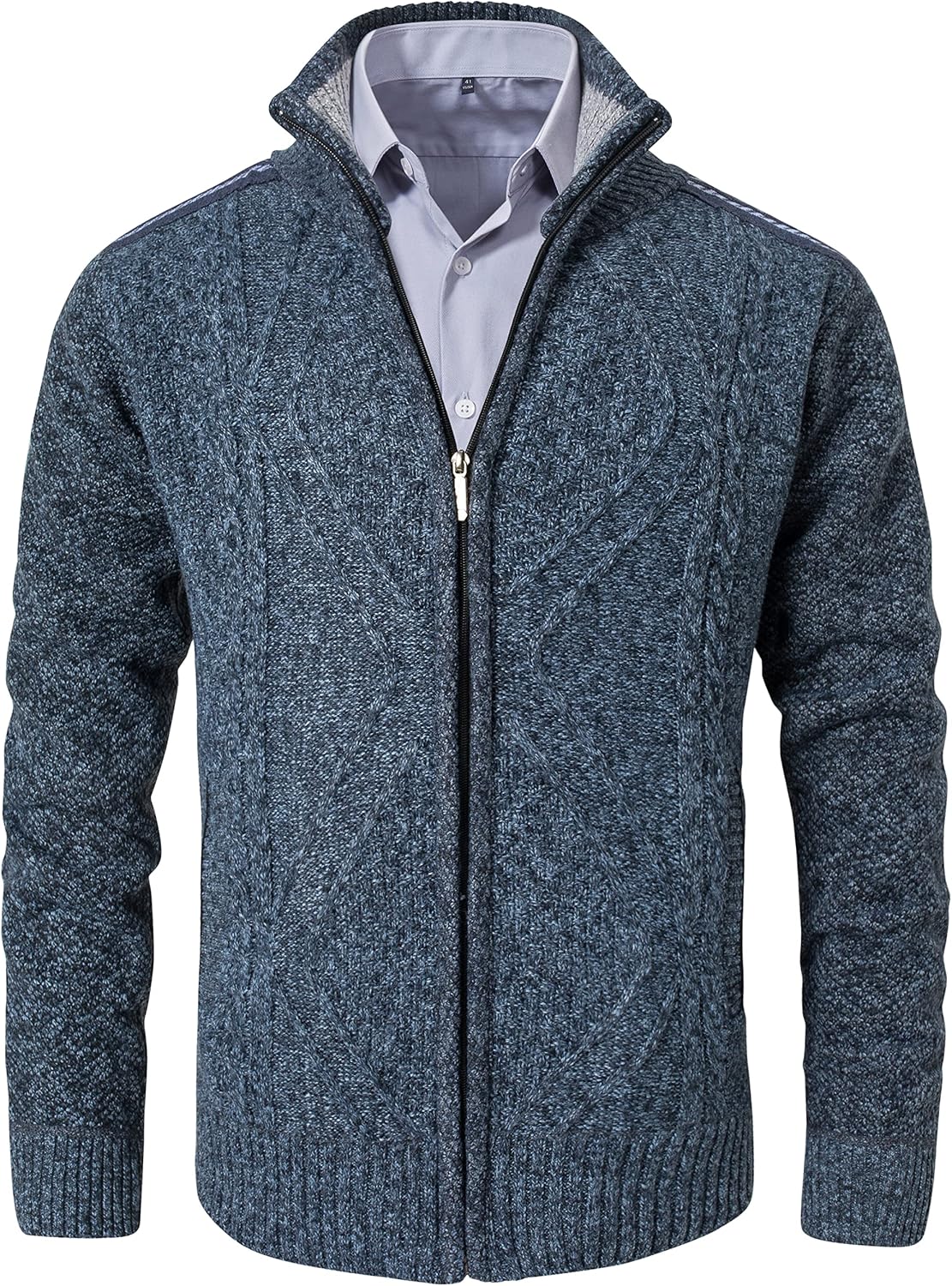 VtuAOL Men's Cardigan Sweaters Casual Full Zip Sweaters Knitted Cardigan with Po...