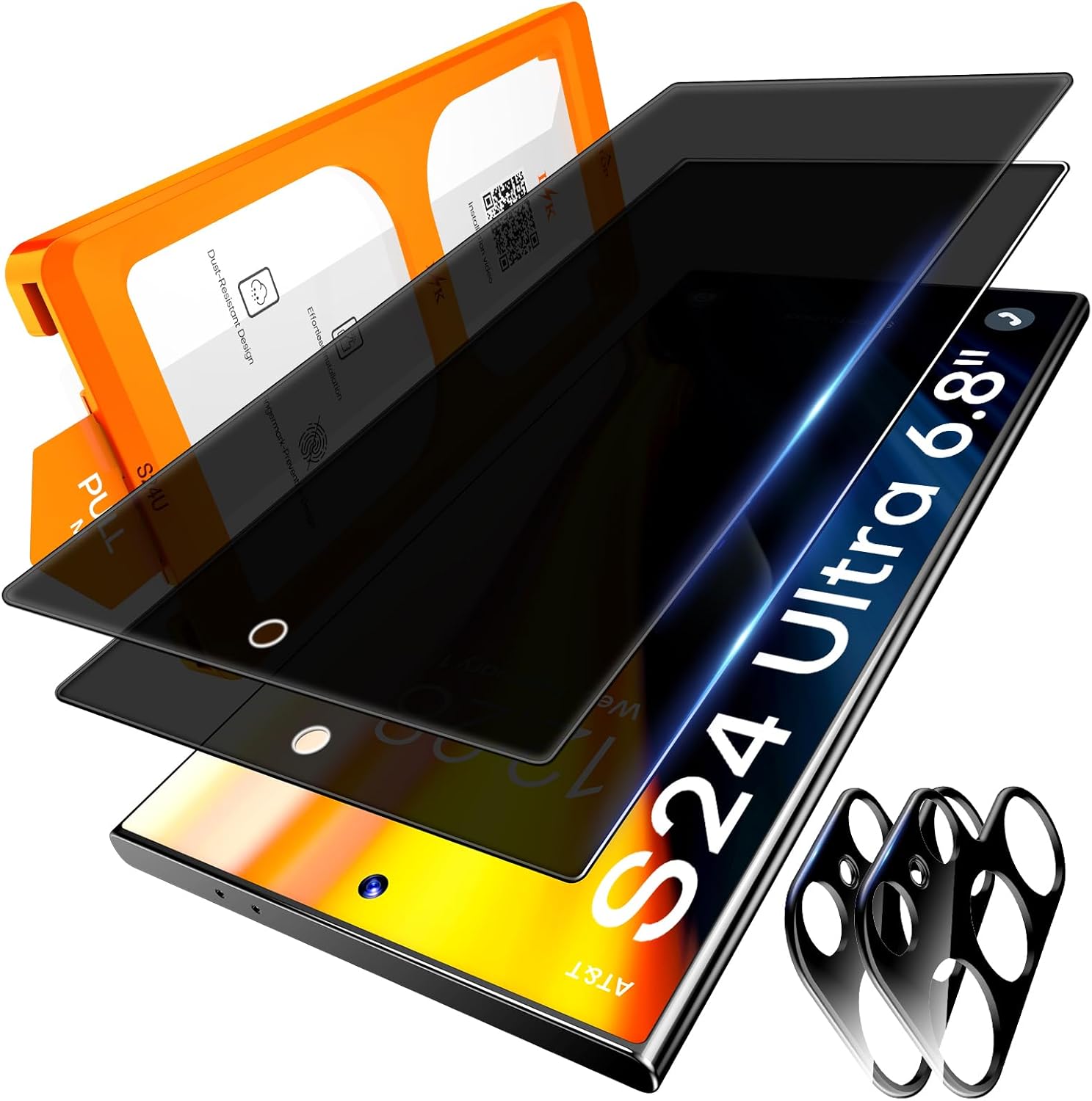 LϟK 5 in 1 Privacy Screen Protector for Samsung Galaxy S24 Ultra, 2 Pack Tempere...