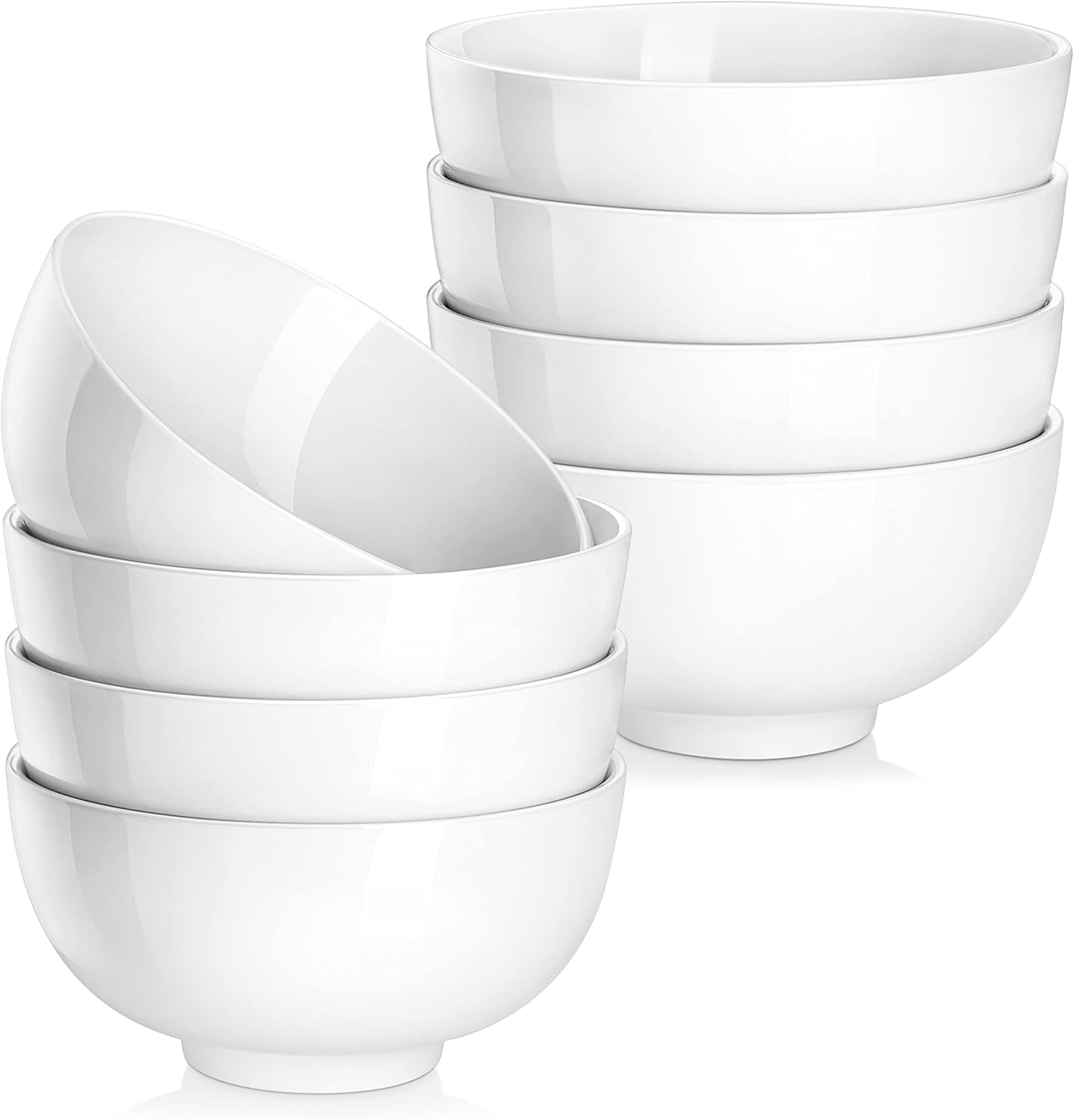 MALACASA, Series Regular, 420ML Porcelain Bowl Set, White Cereal Bowl/Soup Bowl/...