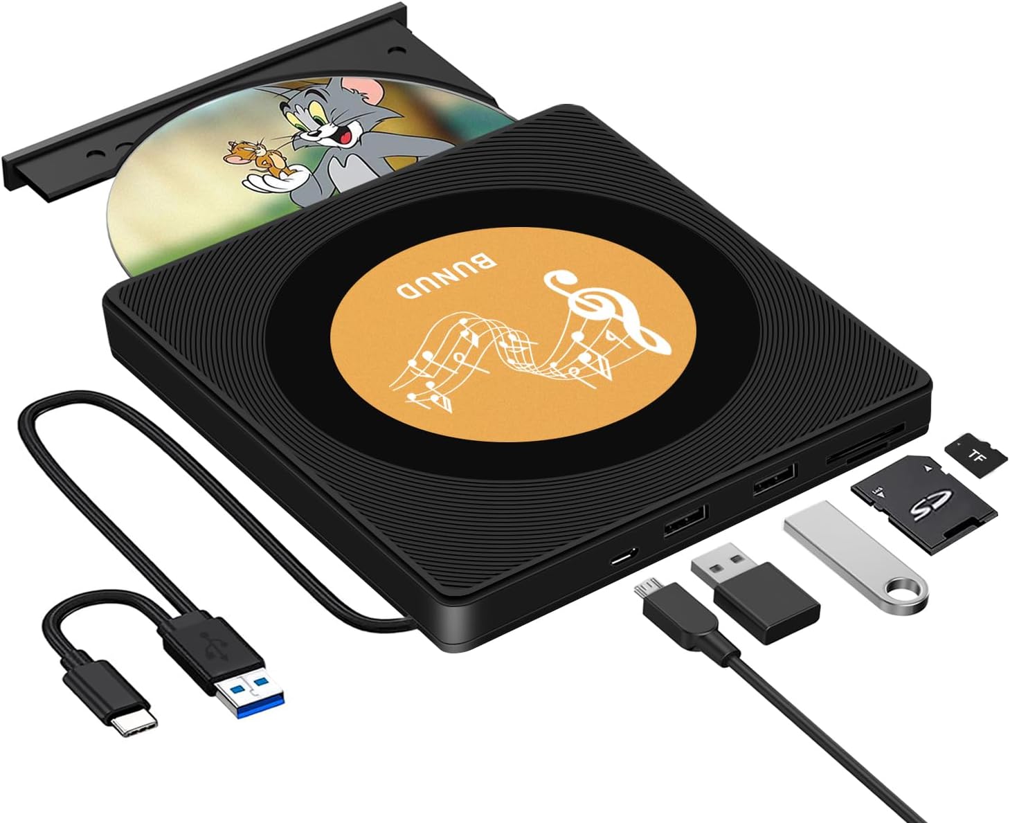 External CD/DVD Drive for Laptop, USB 3.0 CD/DVD Burner Reader External Disc Pla...