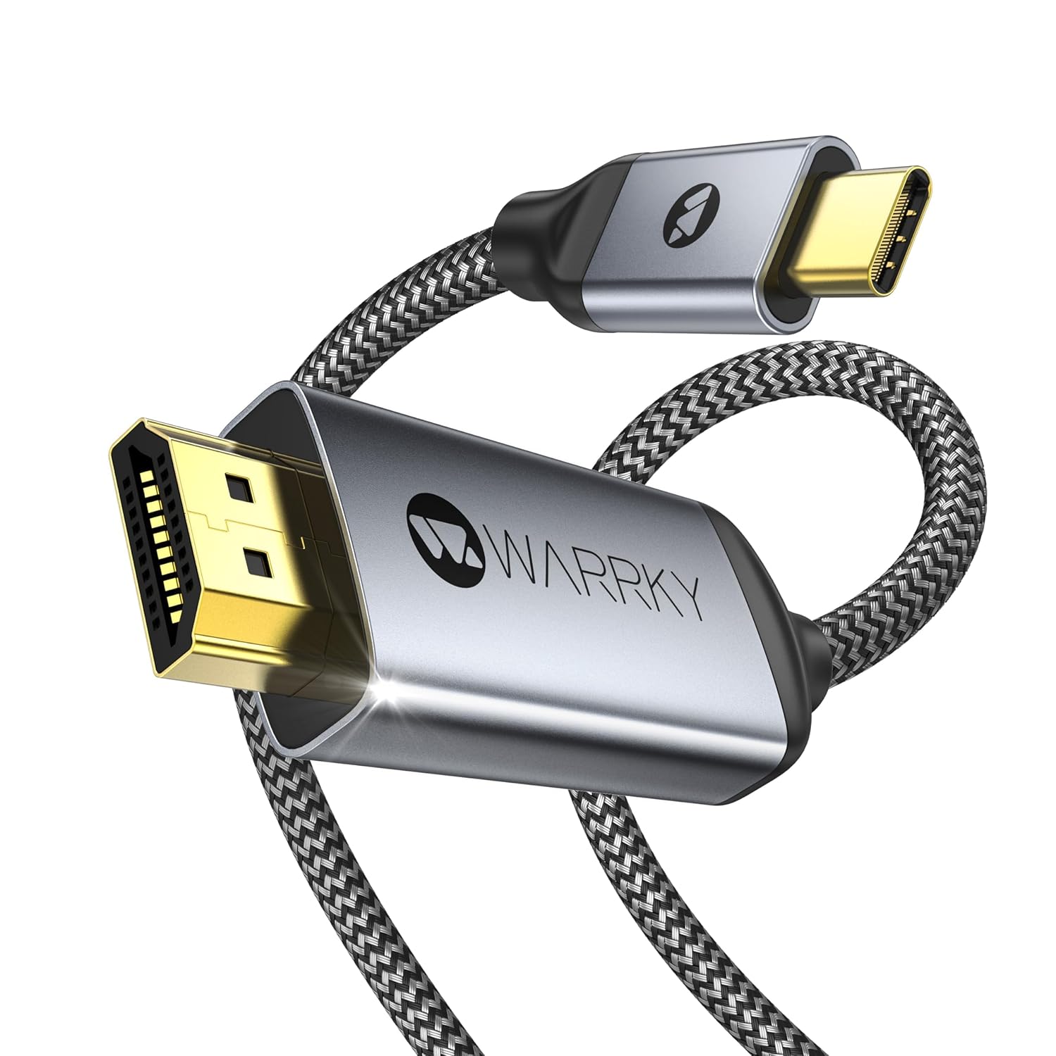 WARRKY USB C to HDMI Cable 4K 60Hz[Anti-Interference Gold-Plated Plugs] Aluminum...