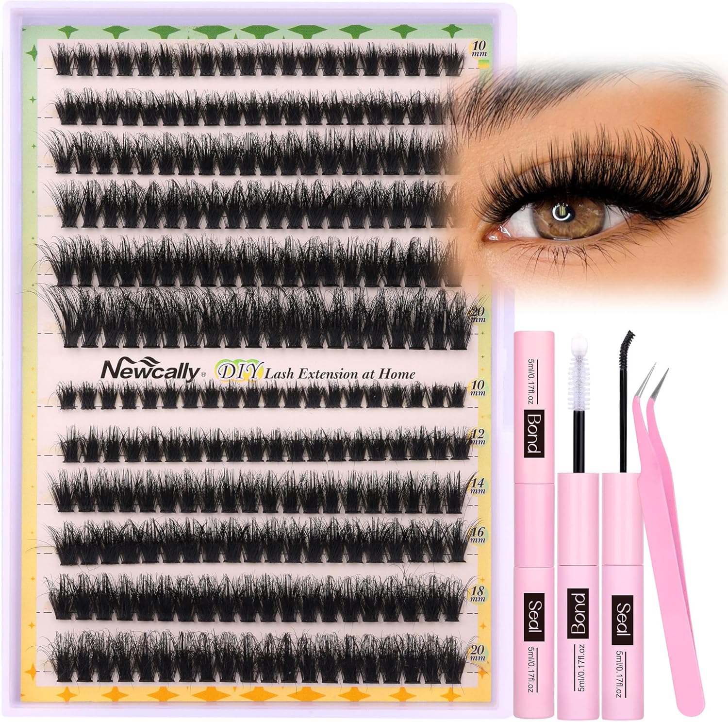 Fluffy Cluster Lashes Kit Individual Eyelashes 240 Pcs Wispy Eyelash Extension K...