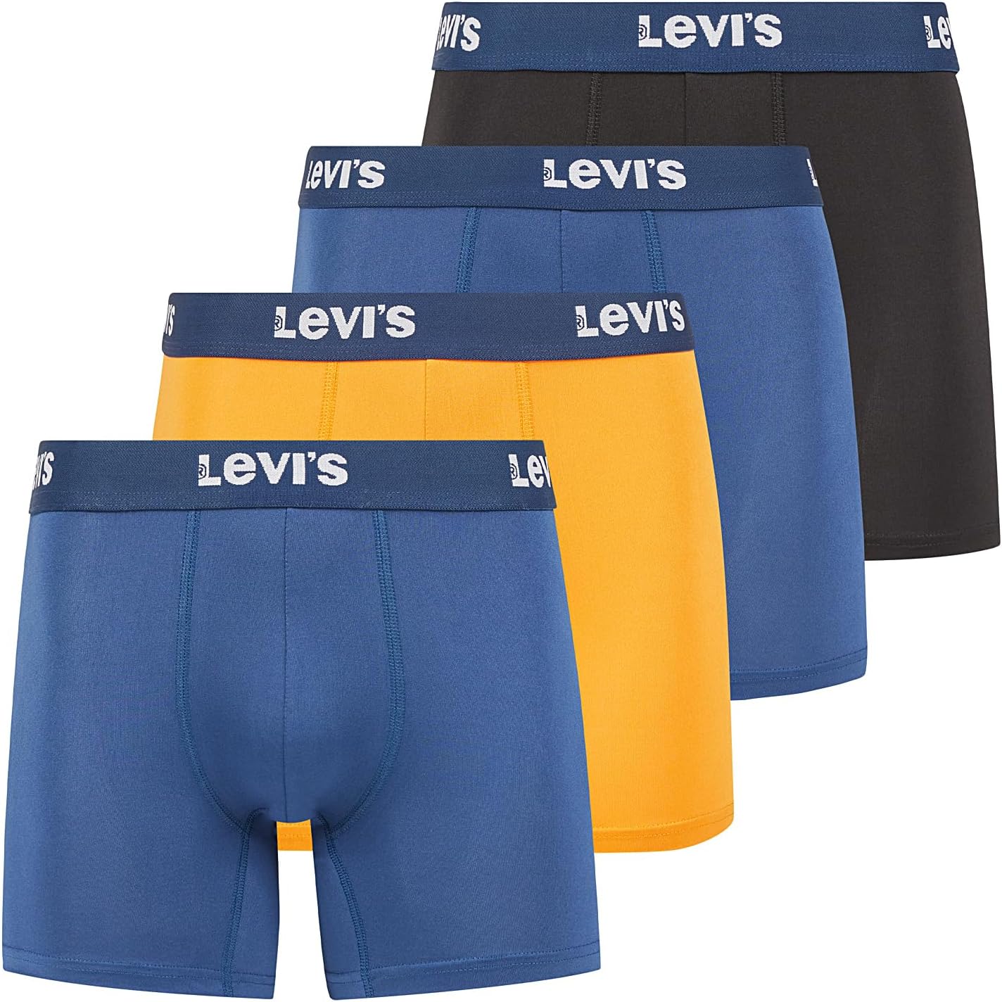 Levi's Mens Underwear Microfiber Boxer Brief for Men Ultra Soft 4 Pack Large Ora...
