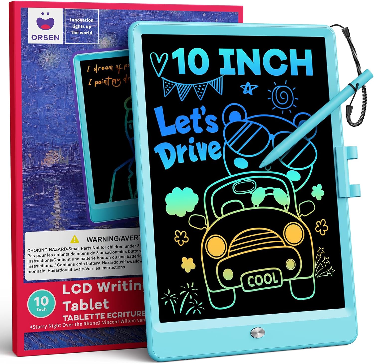 ORSEN Kids Toys LCD Writing Tablet 10-Inch, Magnetic Drawing Board for 3 4 5 6 7...