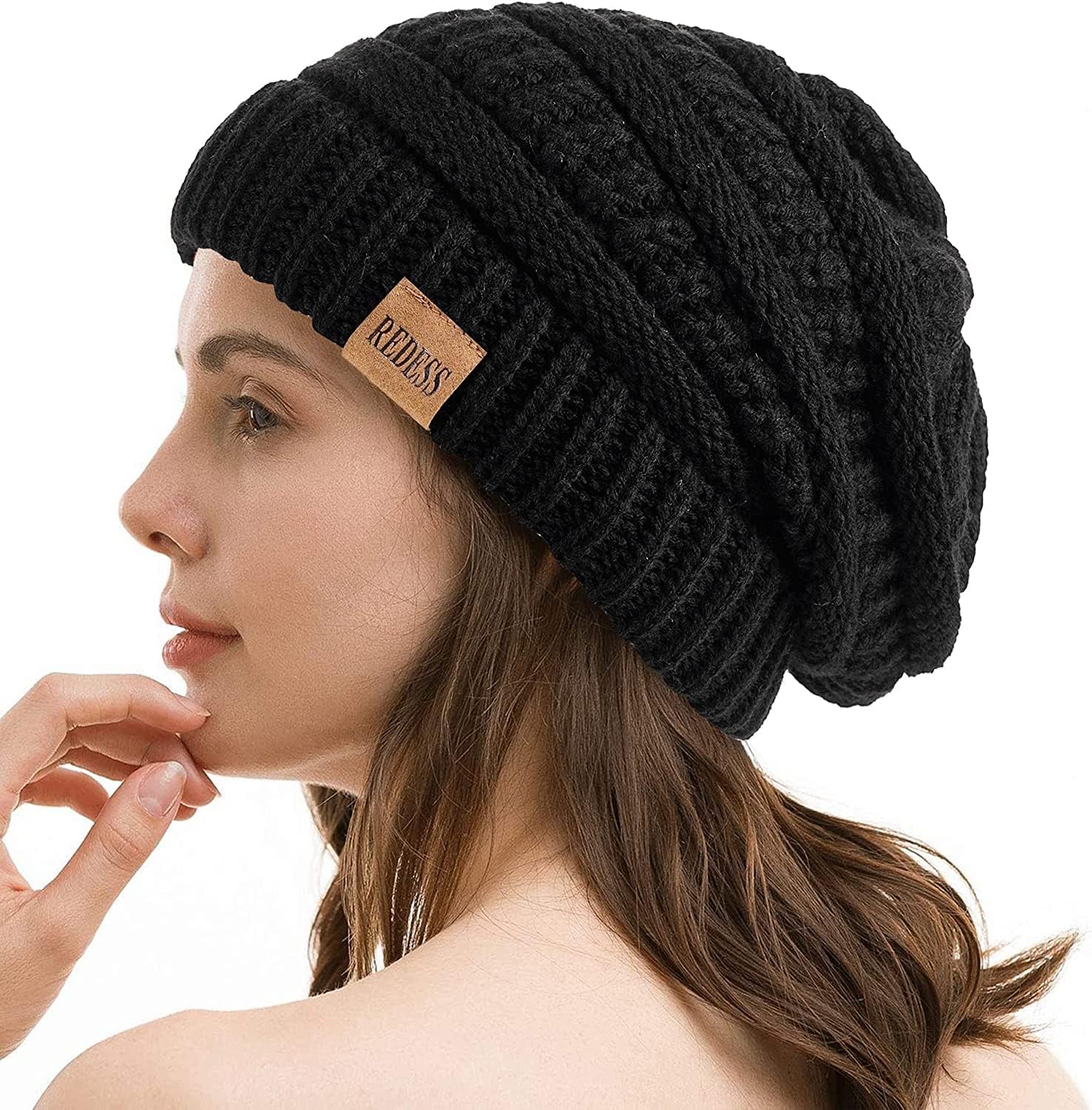 REDESS Slouchy Beanie Hat for Women Winter Warm Chunky Soft Oversized Cable Knit...