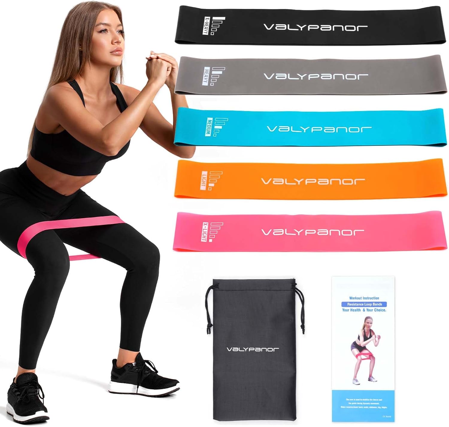 VALYPANOR Resistance Bands Exercise Loop Fitness Bands for Women Men,5 Different...