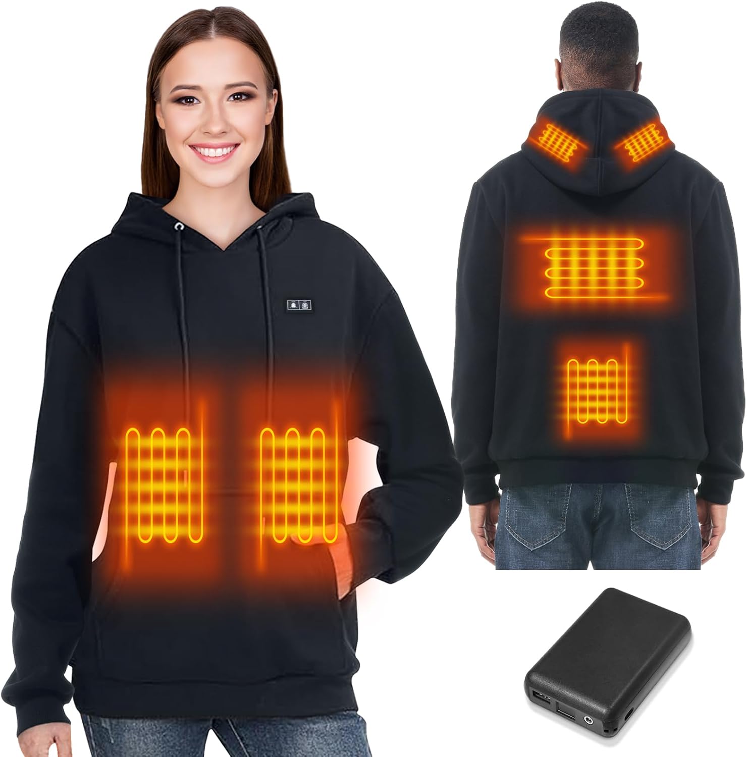 Heated Hoodie,10000 mAh Battery Pack (Unisex),Heated Sweatshirt Pullover Hoodie...