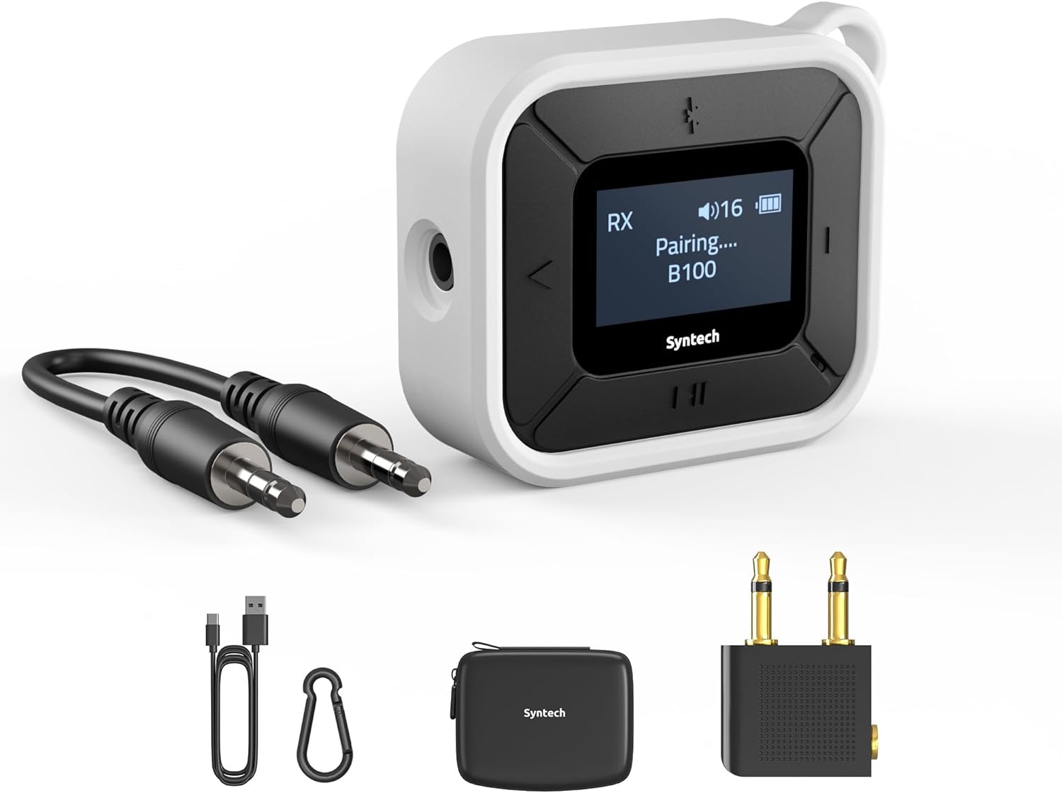 Syntech Airplane Bluetooth Transmitter Receiver with Extra Dual 3.5mm AUX Adapte...