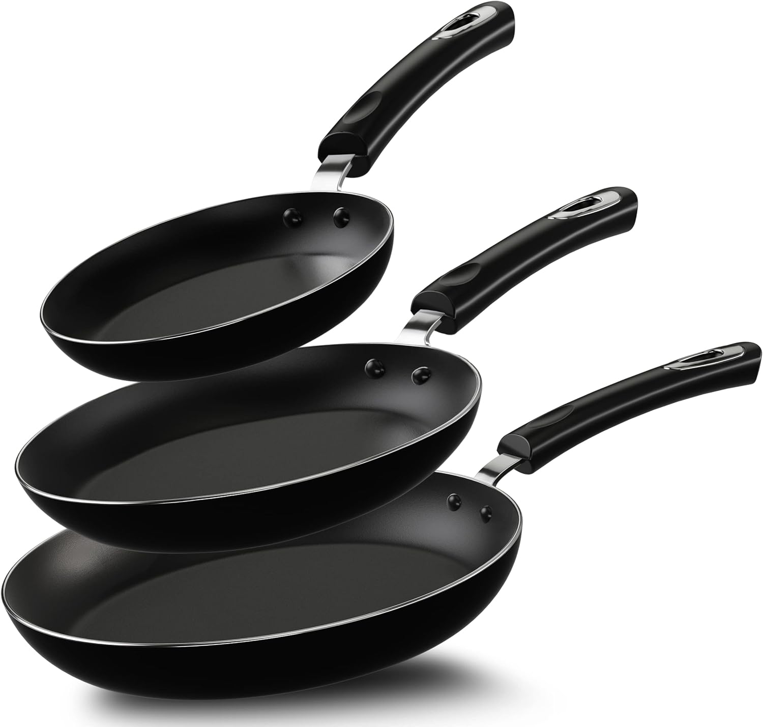 KICHLY Induction Hob Pan Sets Non Stick, 3 Pcs Fry...