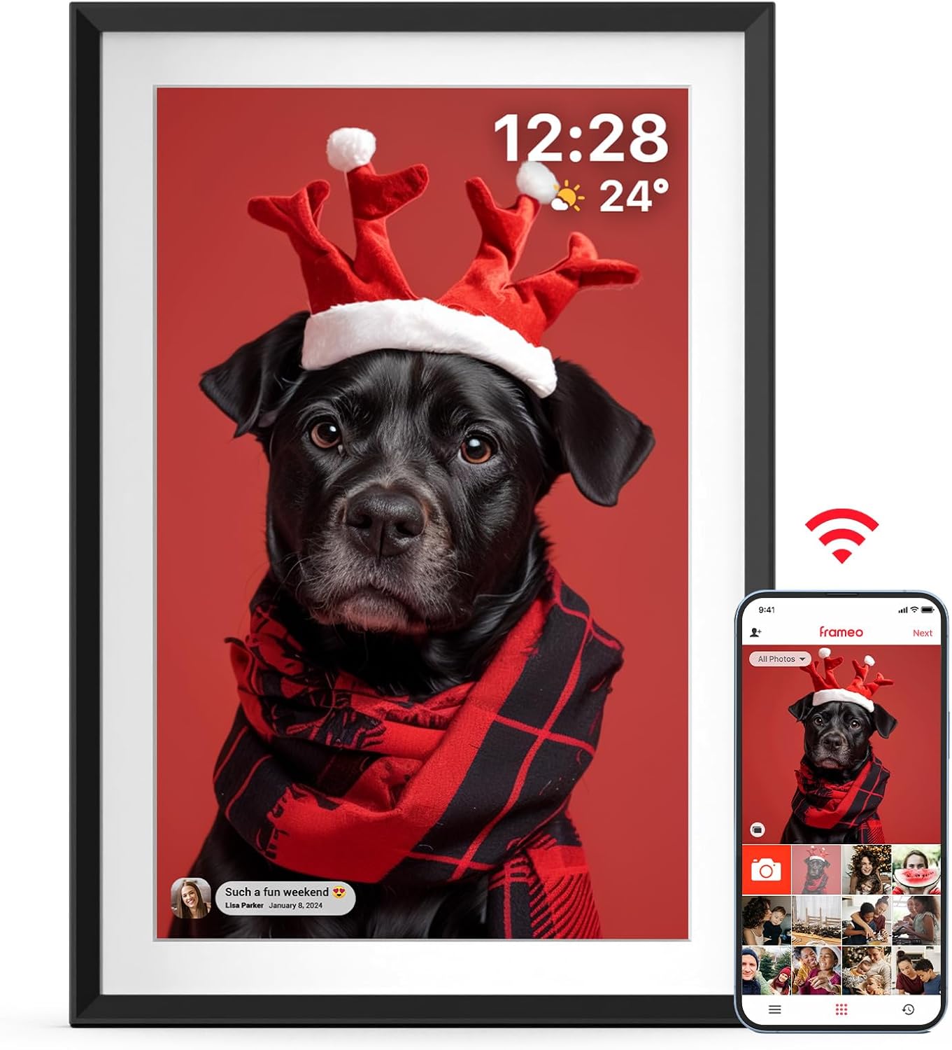 ApoloSign Digital Picture Frame 10.1 inch, Frameo Digital Photo Frame, WiFi Elec...