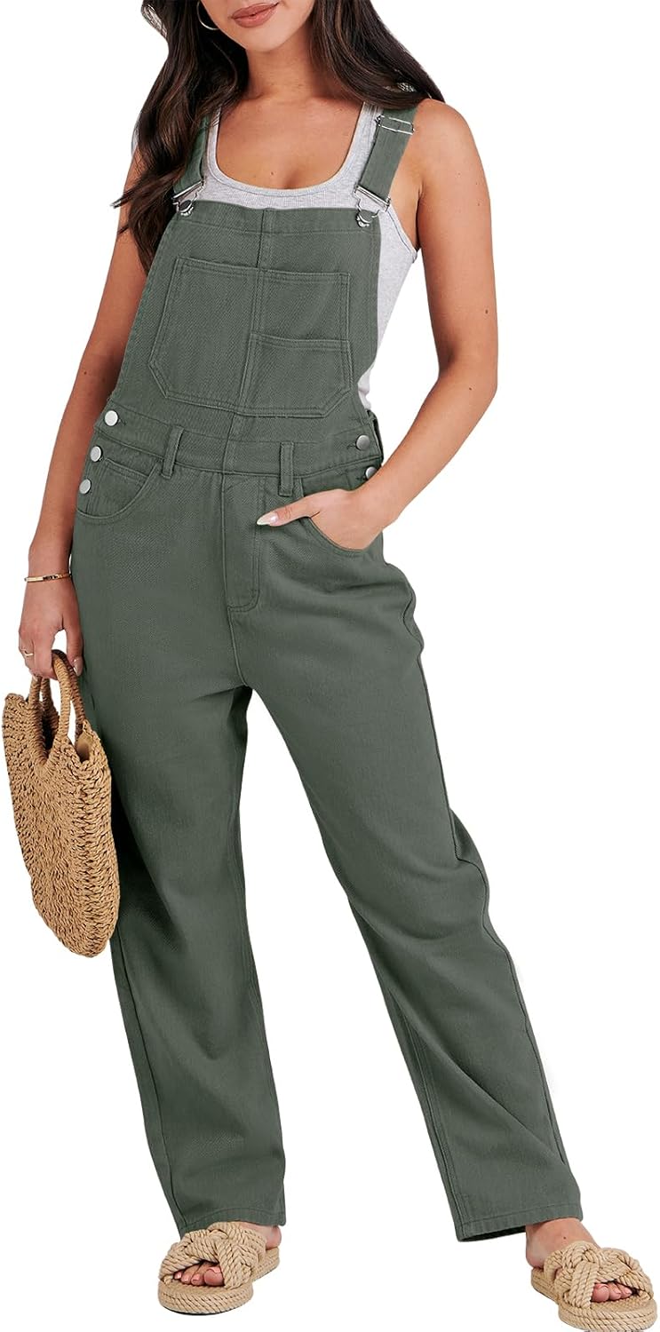 ANRABESS Womens Jean Overalls Loose Fit Adjustable Strap Denim Jumpsuits Rompers...