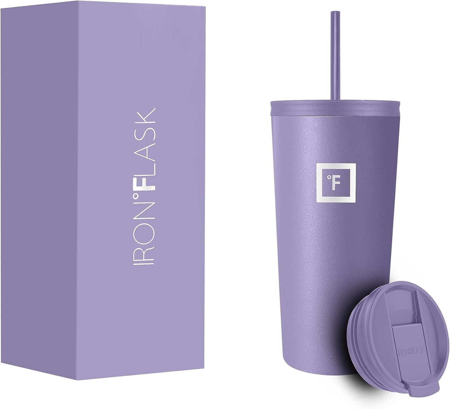 IRON °FLASK Classic Tumbler 2.0-2 Lids (Straw Flip), Vacuum Insulated Stainless...