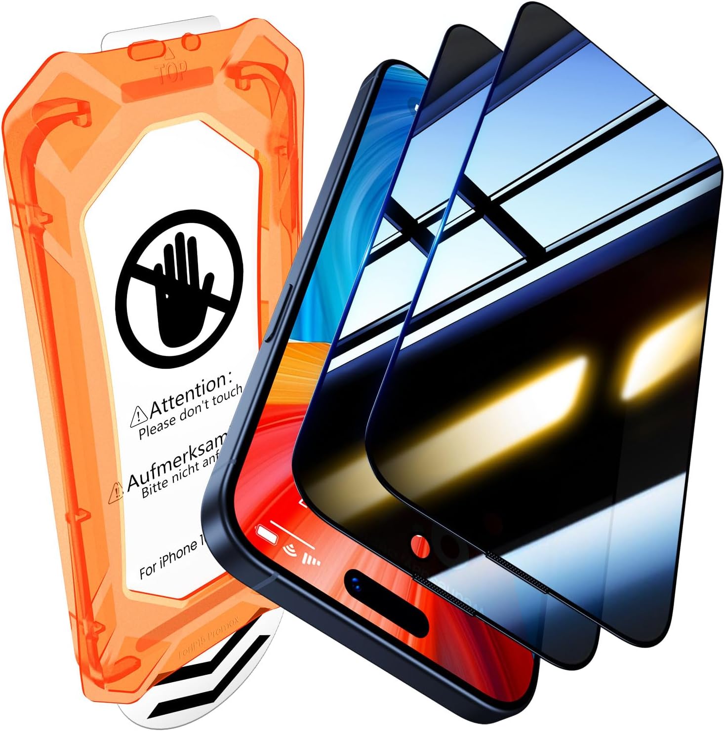 UniqueMe for iPhone 15 Pro Max Privacy Screen Protector - [Military Grade Shatte...