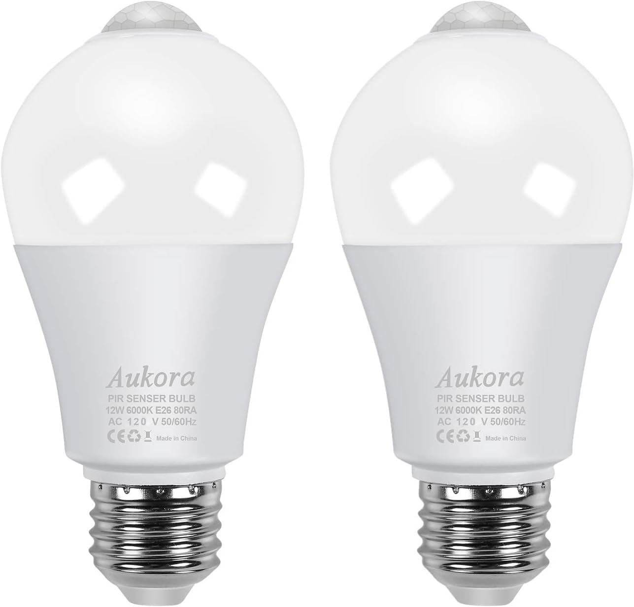 Aukora Motion Sensor Light Bulbs, 12W (100-Watt Equivalent) E26 Motion Activated...