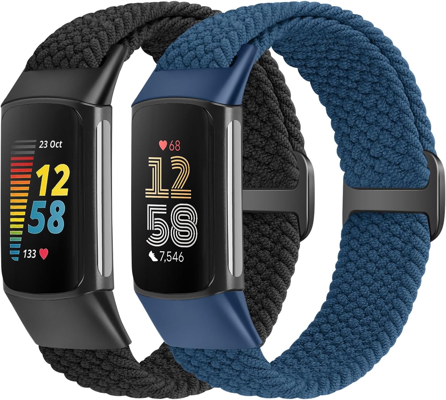 SHIJZWD Elastic Braided Straps Compatible with Fitbit Charge 5/Fitbit Charge 6,...