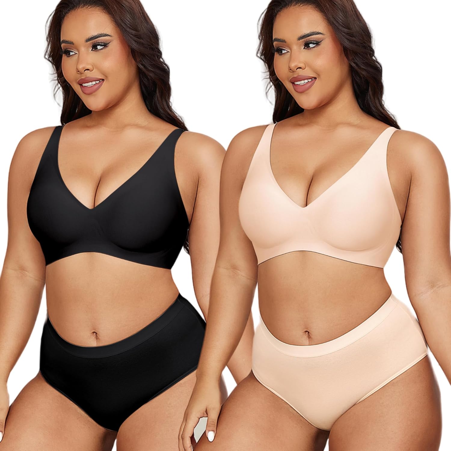 Gailife Deep V Bras for Women No Underwire Wireless Push Up Bra Seamless Plunge...