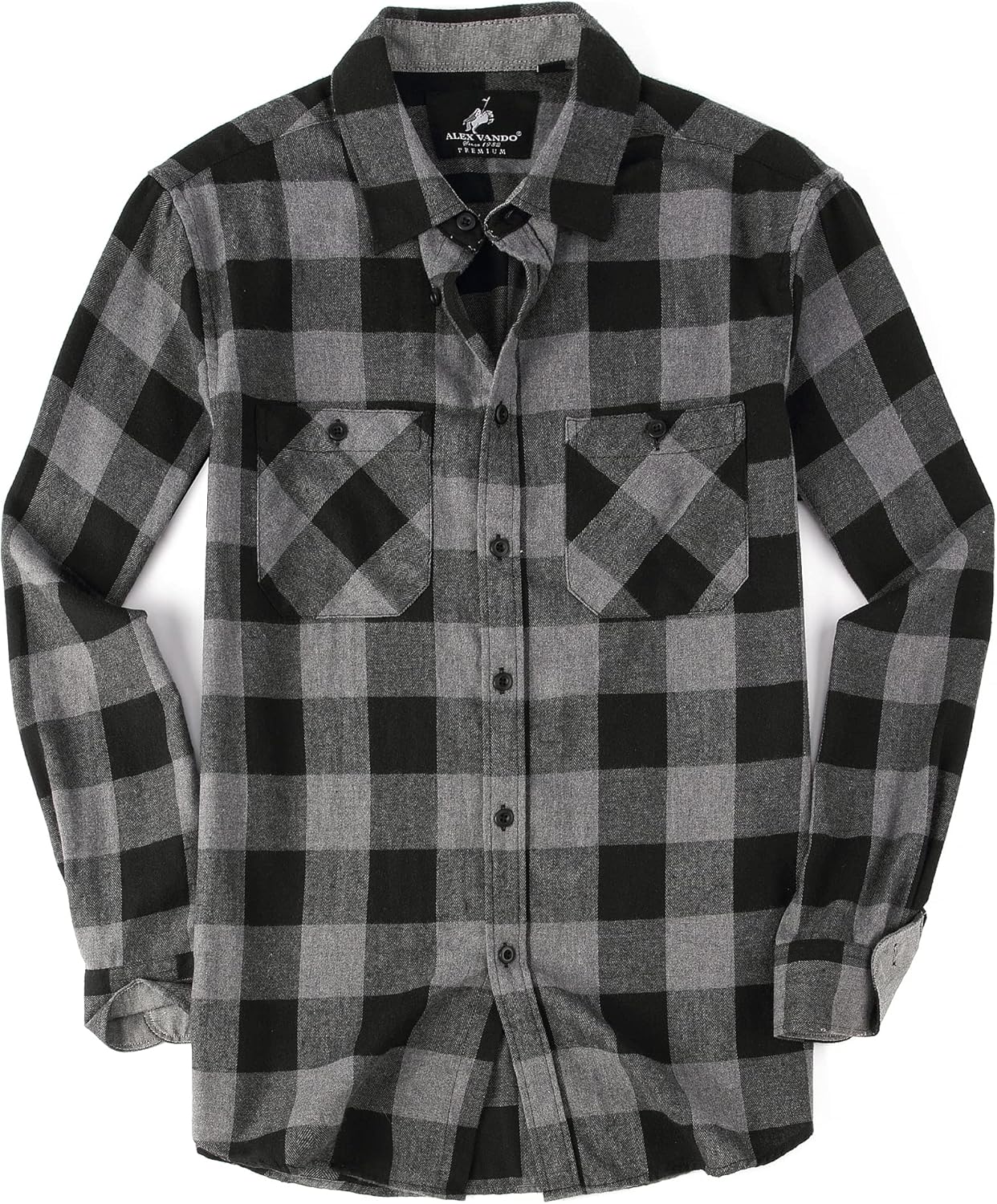 Alex Vando Mens Button Down Shirts Regular Fit Long Sleeve Casual Plaid Flannel...