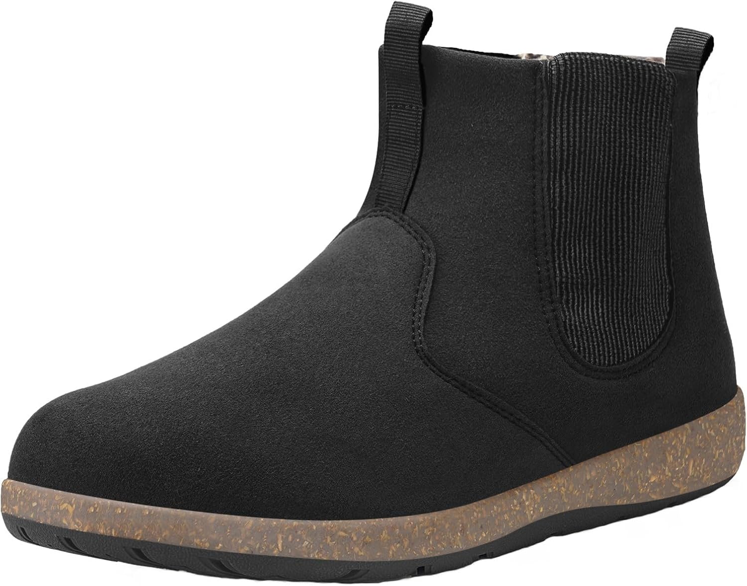 Eagsouni Classic Chelsea Boots Men Women Winter Warm Fur Lined Suede Wide Ankle...