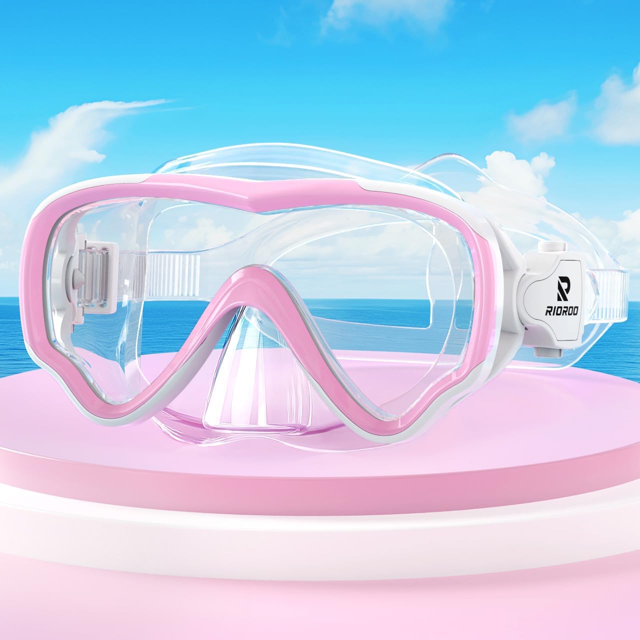 RIOROO Snorkel Mask For Kids, fog Proof and Leak Proof Floating Goggles, 180 ° H...