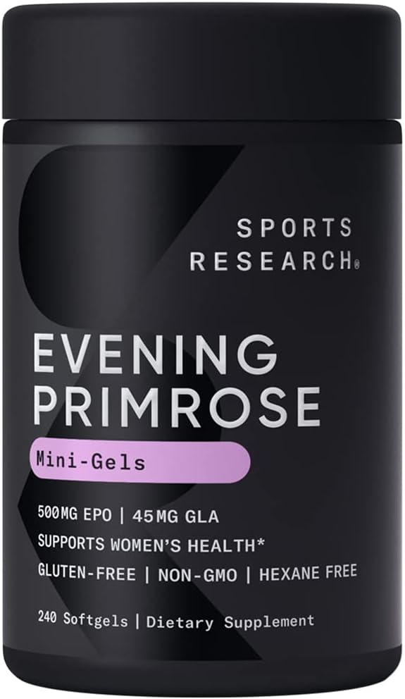 Sports Research Evening Primrose Oil (500mg) Cold-...