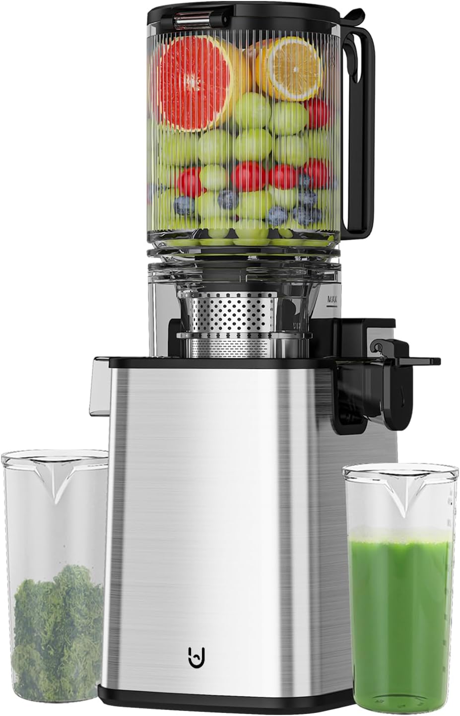 Masticating Juicer Machines, 5.3" Inch Feeding Chute Supports Whole Fruits and V...