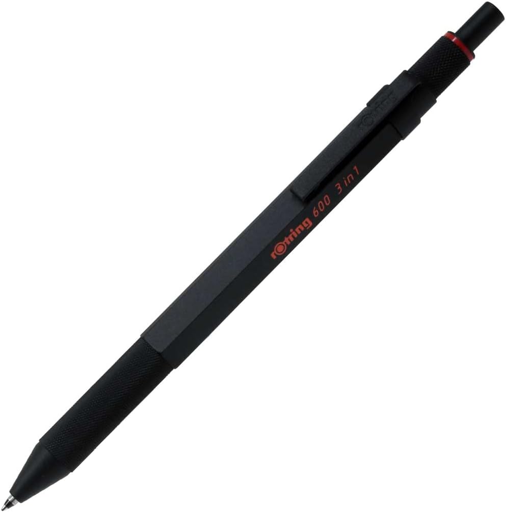 rOtring 600 3-in-1 Multicolour Pen and Mechanical Pencil | Black & Red Ballpoint...