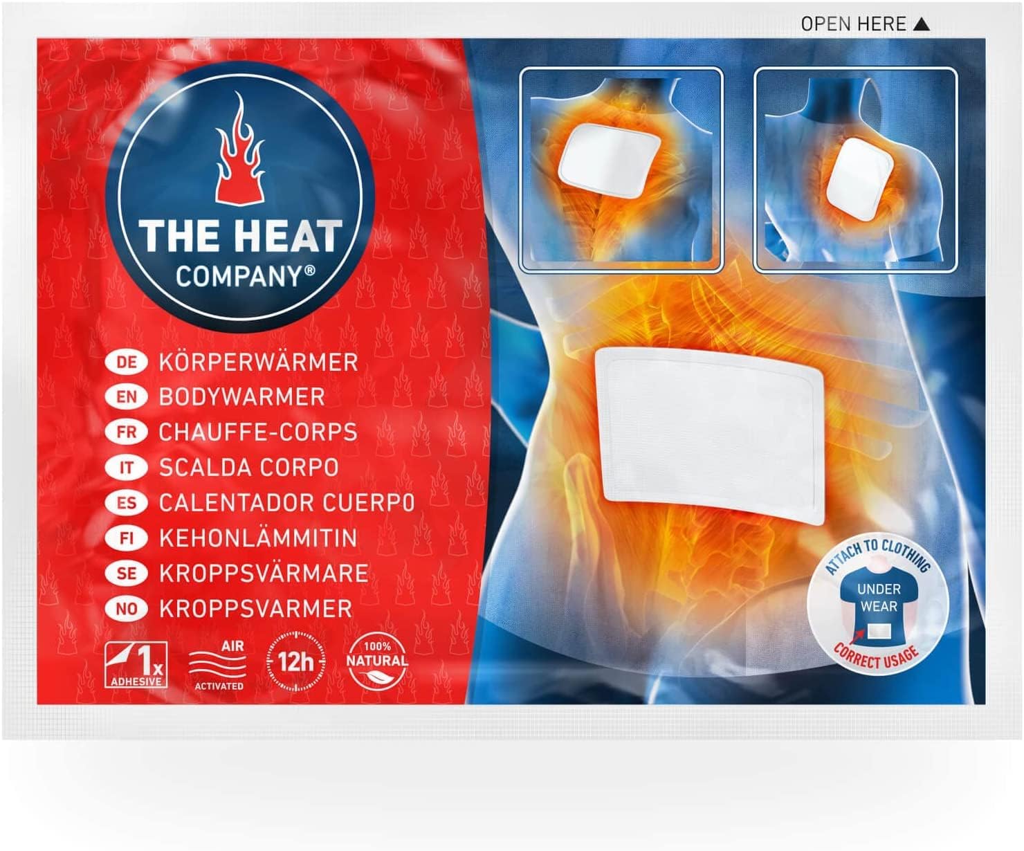 THE HEAT COMPANY Bodywarmer - 10 or 40 Pieces - EXTRA WARM - Adhesive - Warmer f...