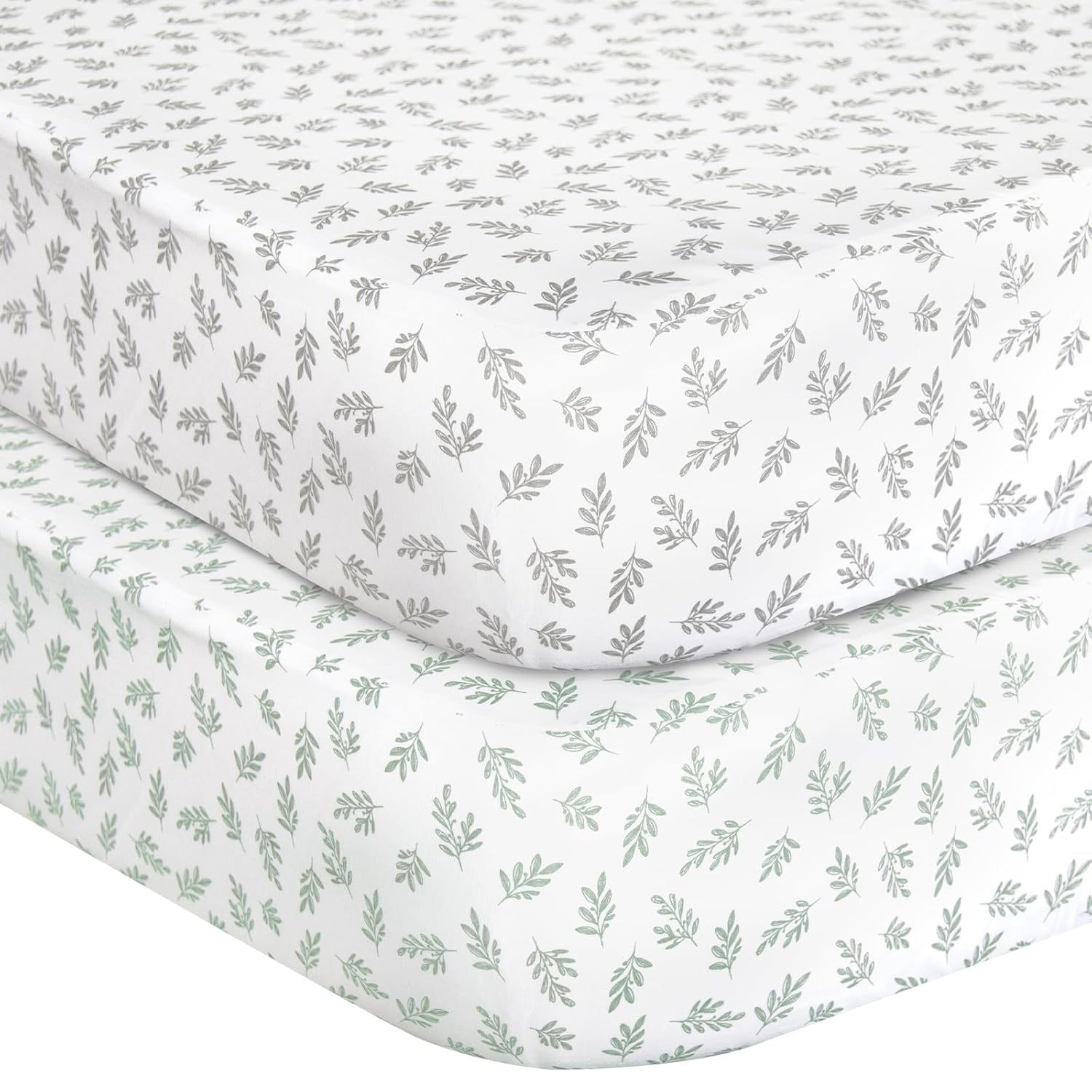 Crib Sheets Fitted for Boys and Girls, 2 Pack Crib Sheet Fits for Standard Crib...