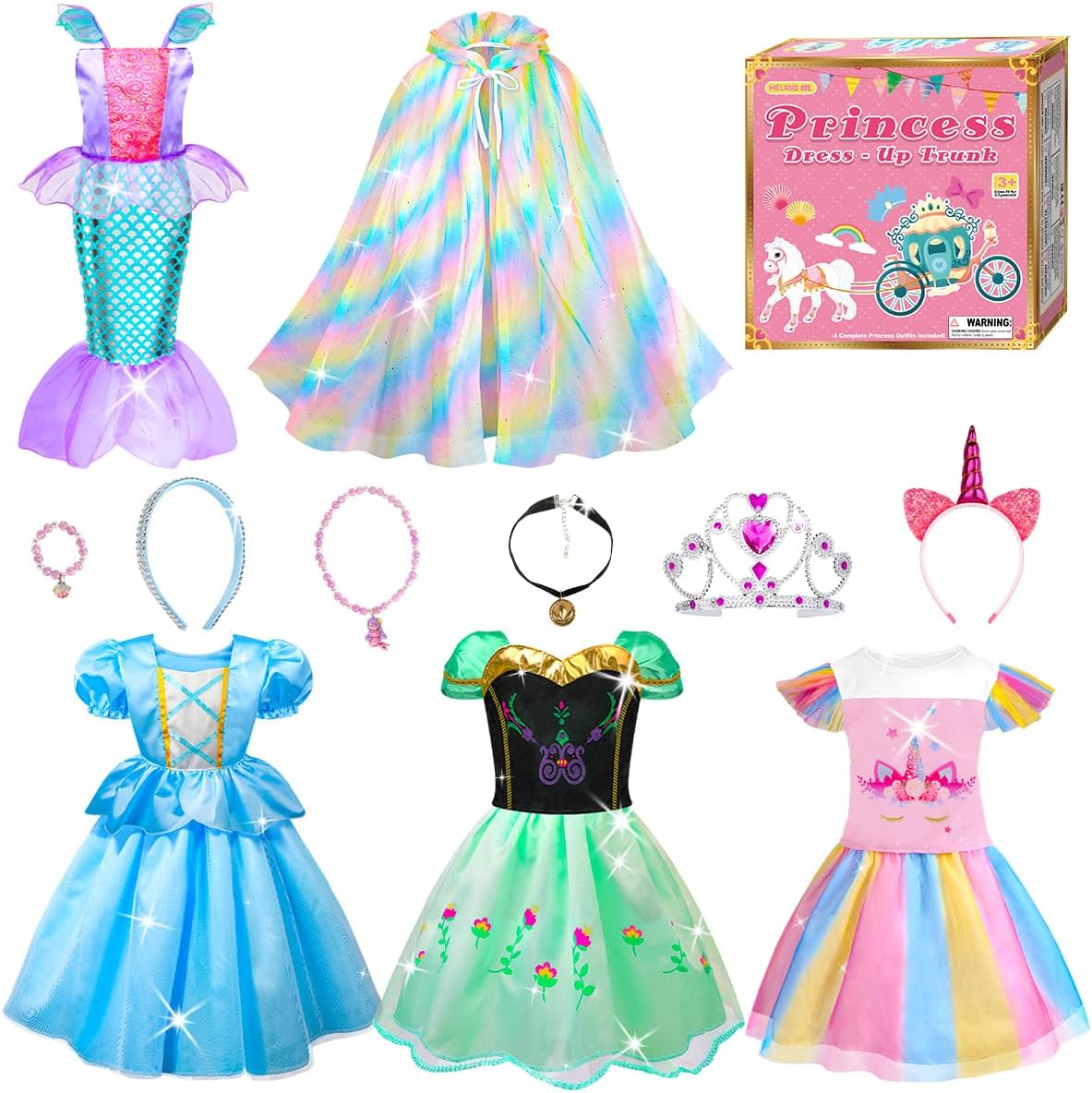 Meland Princess Dress Up - Dress Up Clothes for Girls with Toys,Christmas Birthd...