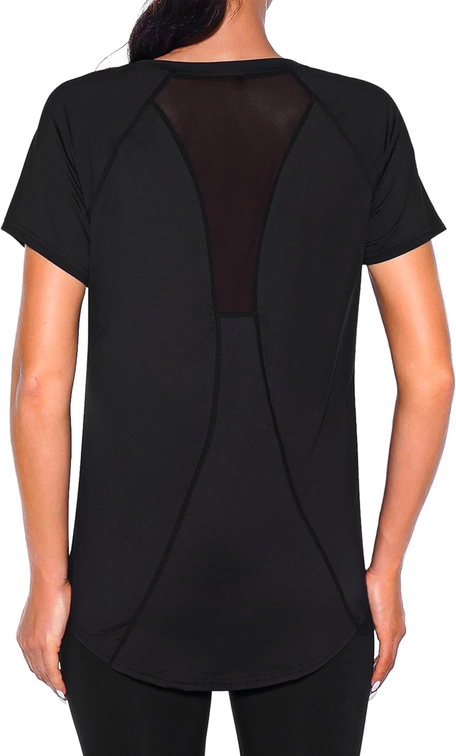 Wayleb Gym Tops Women Sports Yoga Running Top V Neck Quick Dry Fitness T-Shirt L...