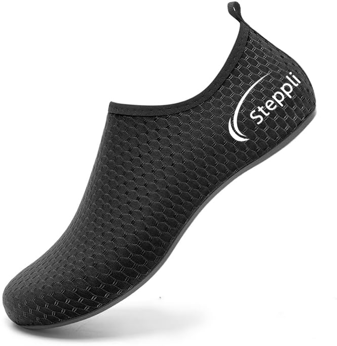 Steppli Water Shoes Swim Aqua Shoes for Men Women 6.5/7 UK Black White