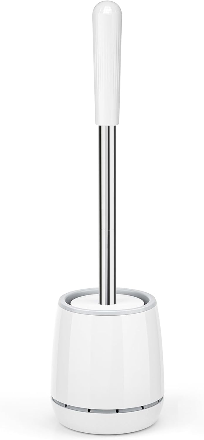 Toilet Brush, Toilet Brush and Holder with 304 Stainless Steel Handle, Space Sav...