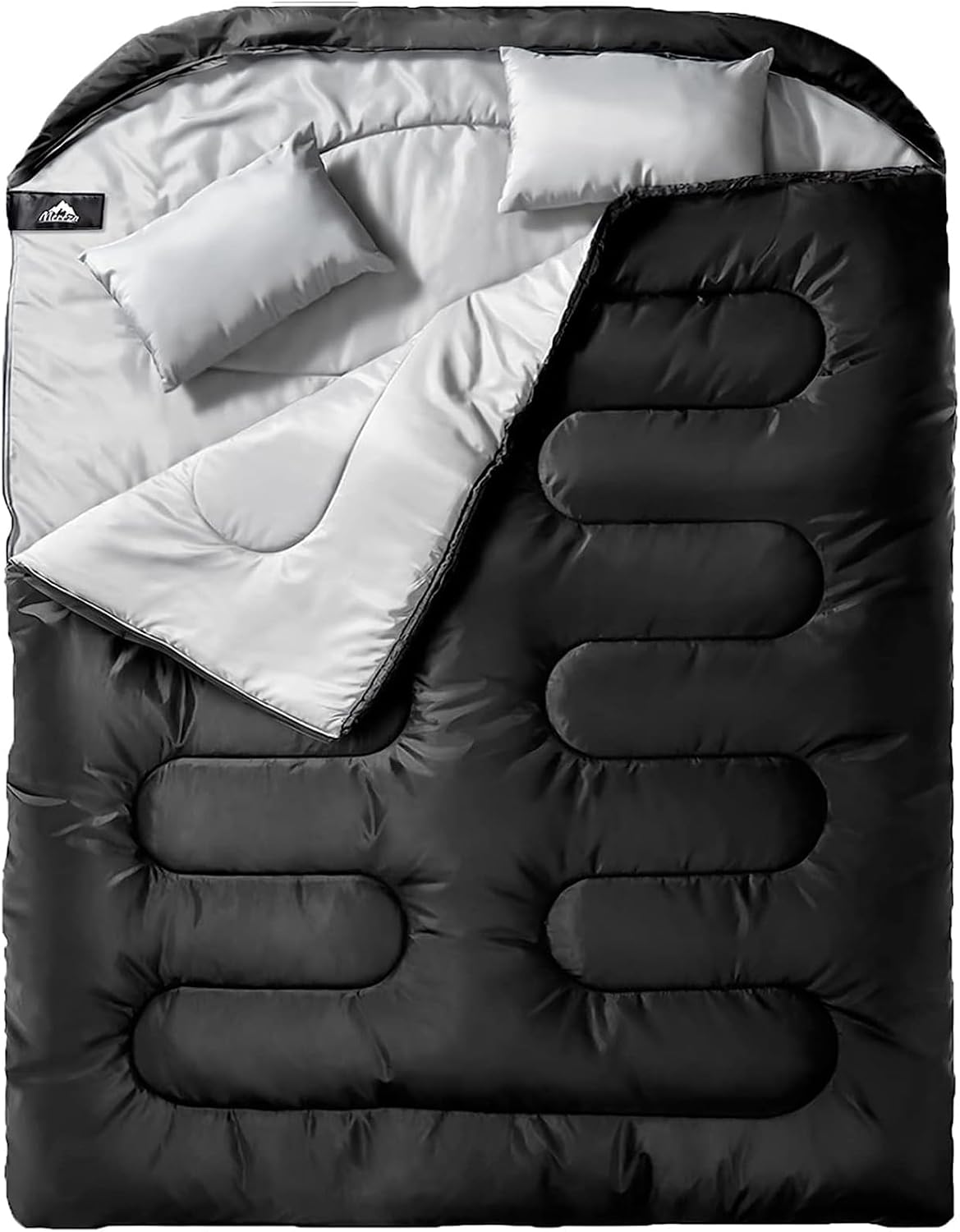 MEREZA Double Sleeping Bag for Adults Mens with Pillow, XL Queen Size Two Person...
