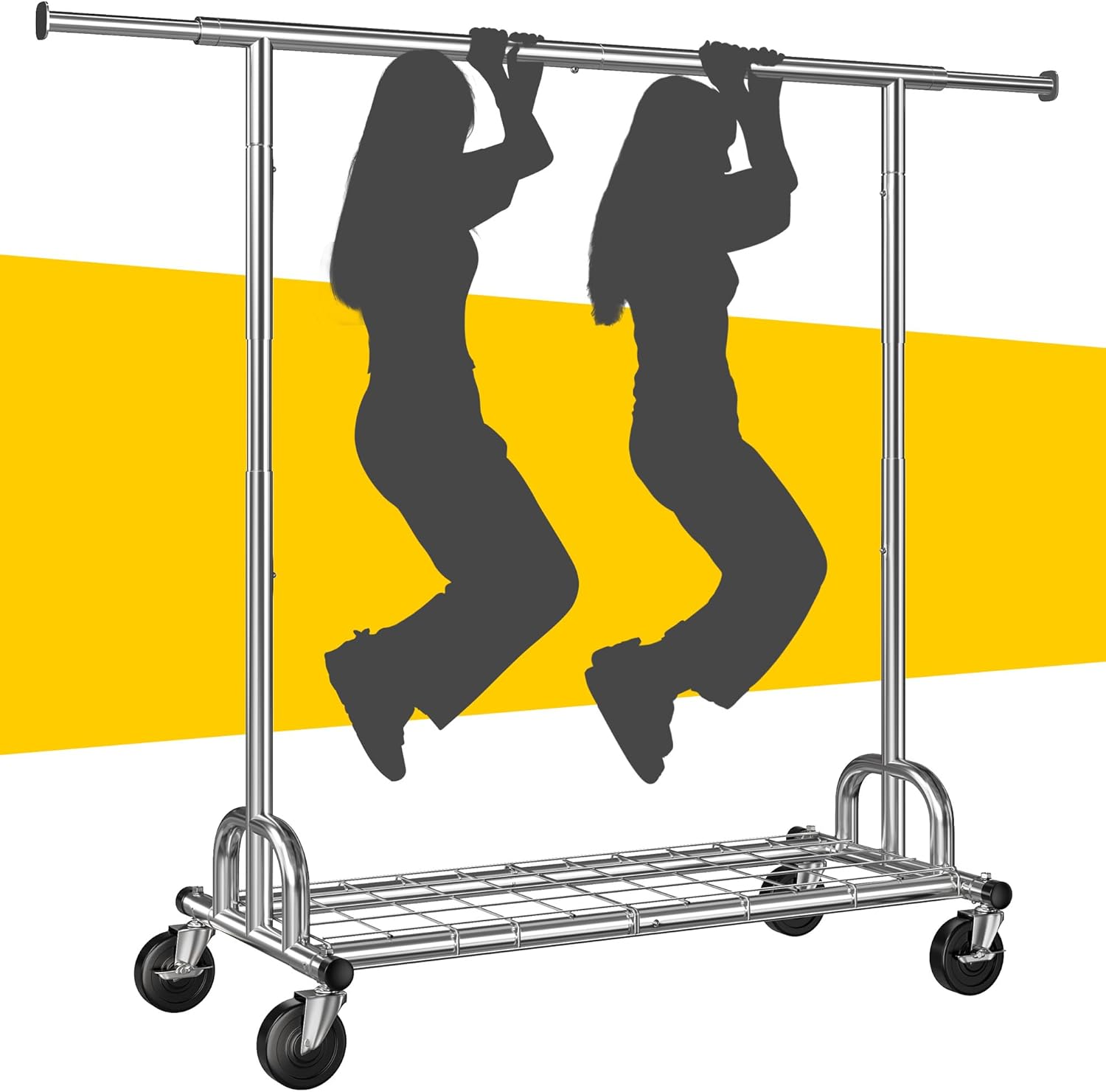 Raybee Clothes Rack Heavy Duty Clothing Rack Load 485LBS Rolling Clothes Racks f...