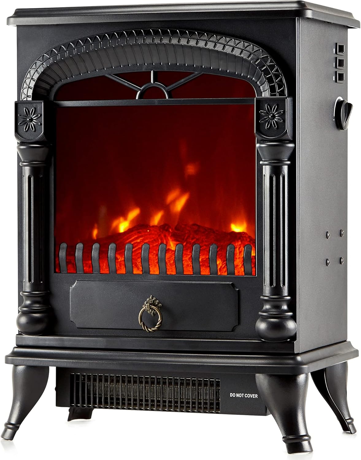 NETTA Electric Fireplace Stove Heater with Log Wood Burner Effect - With Fire Fl...